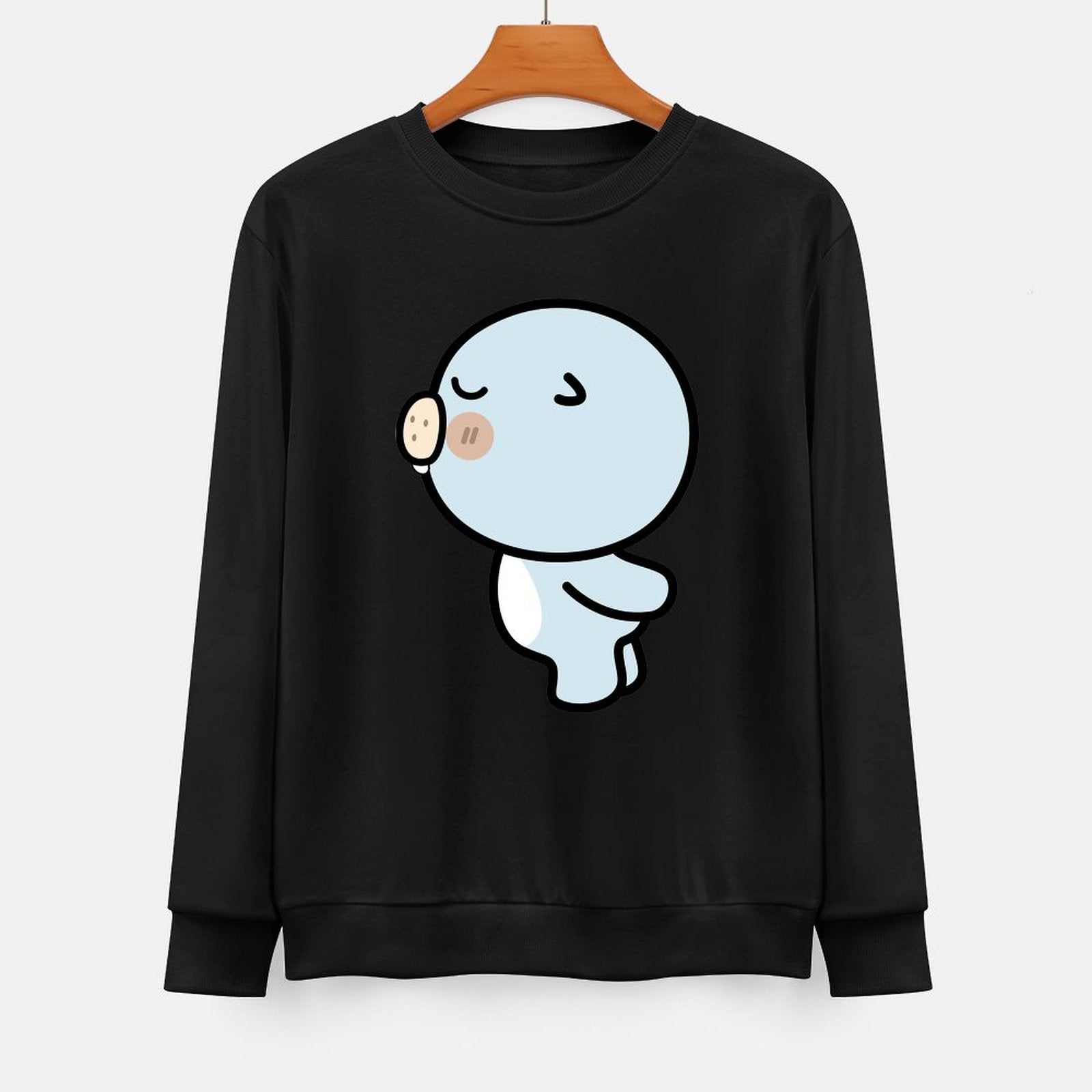 Front Patterned Long Sleeve TopSleek Heat-Transfer